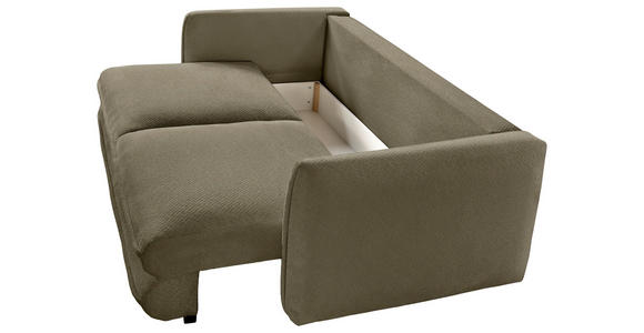SCHLAFSOFA Struktur Olivgrün Zierkissen, Rückenkissen, Bettkasten, Schlaffunktion, Rücken echt, Liegefläche im Originalstoff  - Schwarz/Olivgrün, KONVENTIONELL, Kunststoff/Textil (237/94/117cm) - Carryhome