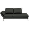 RÉCAMIERE in Echtleder Dunkelgrau  - Chromfarben/Dunkelgrau, Design, Leder/Metall (209/85-109/95-16cm) - Dieter Knoll