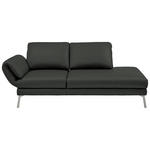RÉCAMIERE in Echtleder Dunkelgrau  - Chromfarben/Dunkelgrau, Design, Leder/Metall (209/85-109/95-16cm) - Dieter Knoll