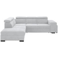 ECKSOFA Hellgrau Webstoff  - Hellgrau/Schwarz, KONVENTIONELL, Holz/Textil (244/283cm) - Carryhome