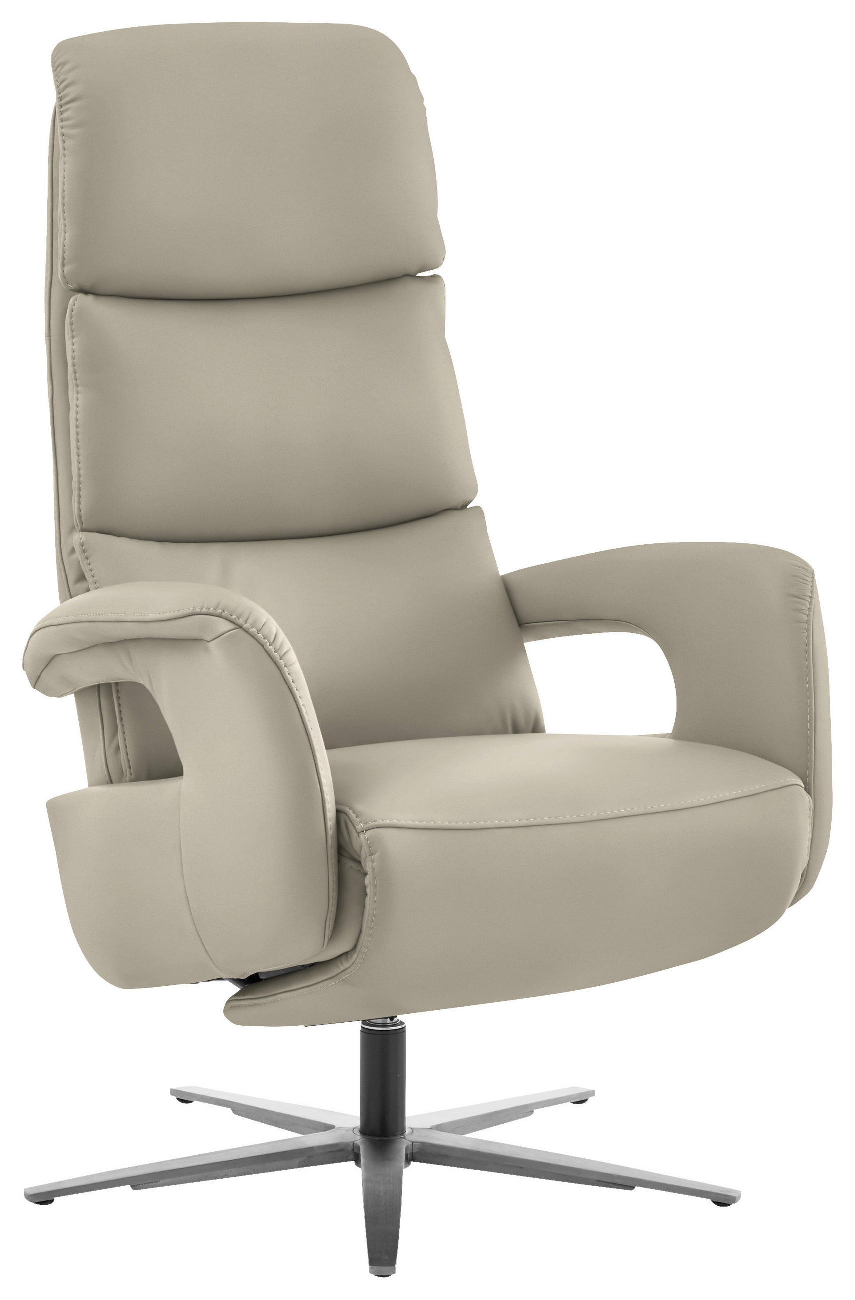 RELAXSESSEL in Leder Ecru  - Ecru/Edelstahlfarben, Design, Leder/Metall (76/119/86cm) - Dieter Knoll