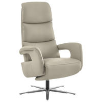 RELAXSESSEL in Leder Ecru  - Ecru/Edelstahlfarben, Design, Leder/Metall (76/119/86cm) - Dieter Knoll