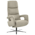 RELAXSESSEL in Leder Ecru  - Ecru/Edelstahlfarben, Design, Leder/Metall (76/119/86cm) - Dieter Knoll