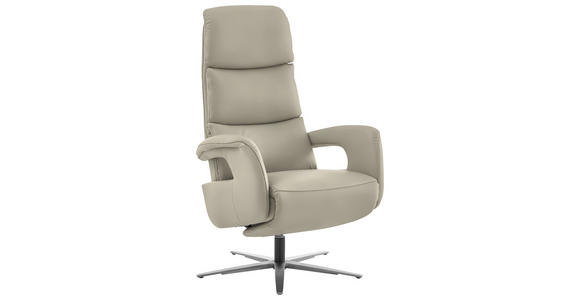 RELAXSESSEL in Leder Ecru  - Ecru/Edelstahlfarben, Design, Leder/Metall (76/119/86cm) - Dieter Knoll