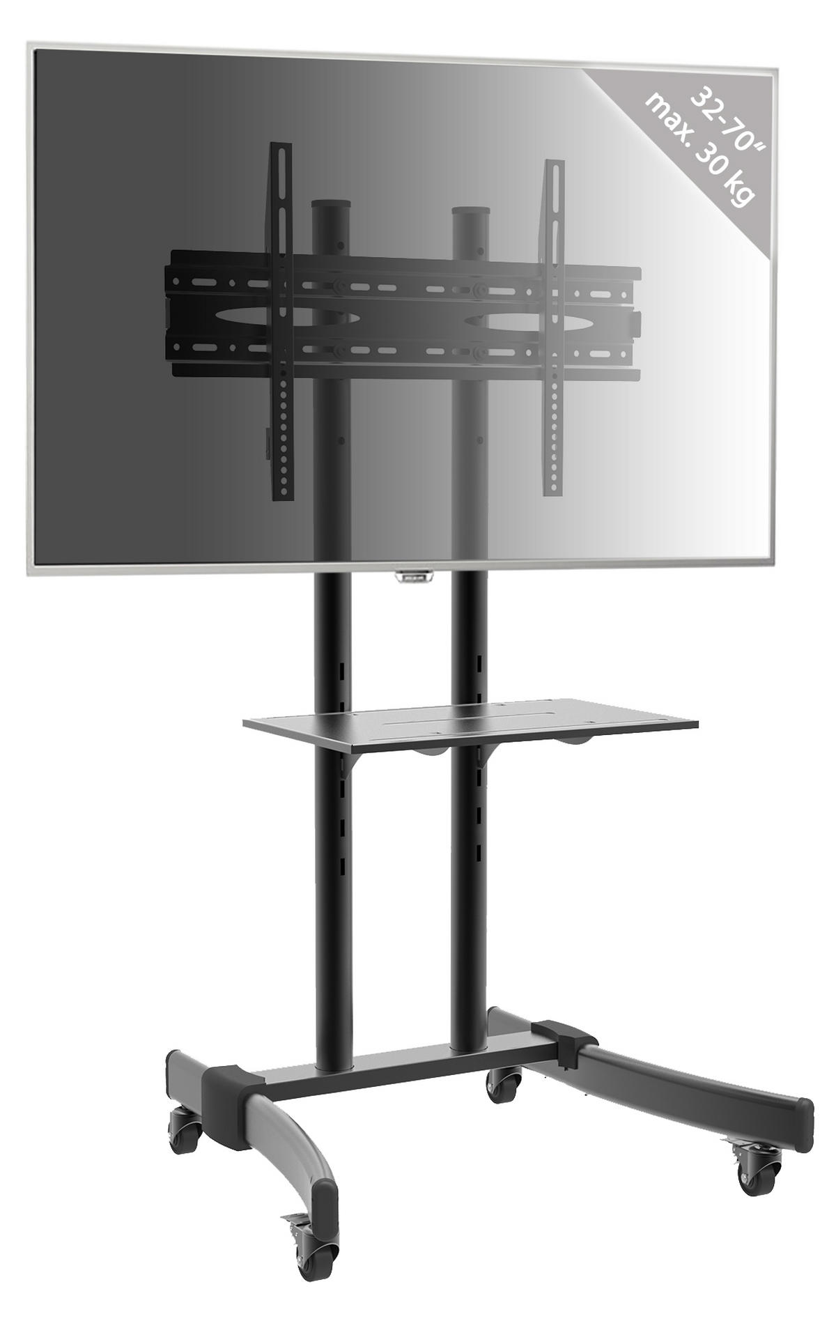 TV-RACK Metall Schwarz  - Schwarz, Basics, Metall (109/76/55cm) - MID.YOU