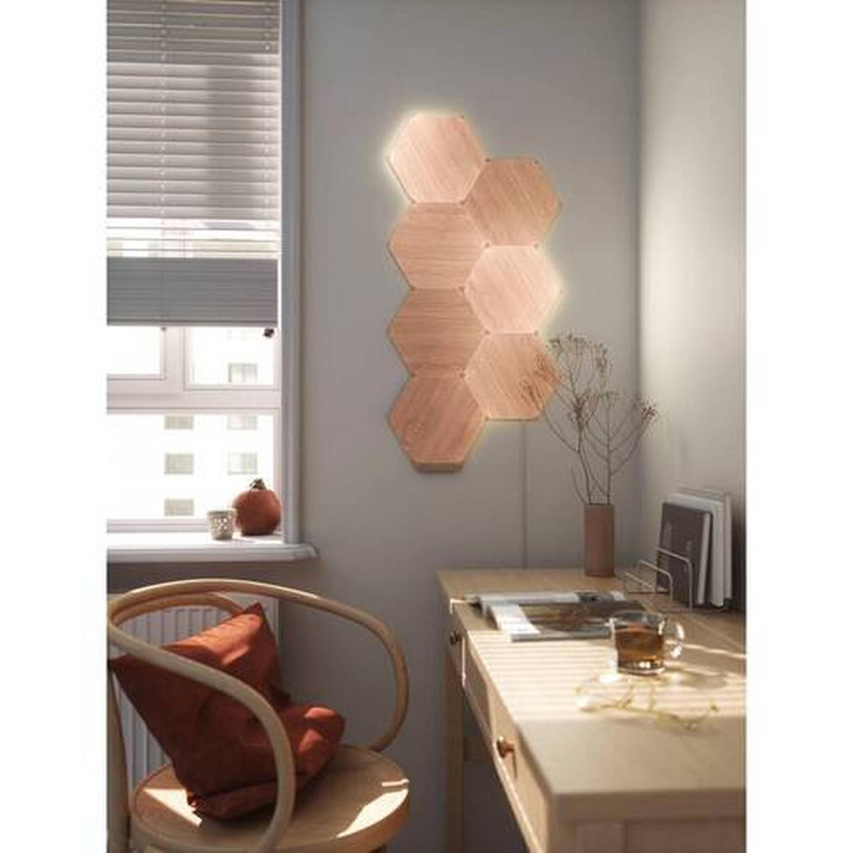 NANOLEAF HEXAGONS 7ER NANOLEAF WOOD LOOK HEXAGONS 23/0,6/20 cm   - Braun/Naturfarben, Basics, Kunststoff (23/0,6/20cm)