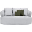2-SITZER-SOFA in Chenille Hellgrau - Hellgrau/Schwarz, MODERN, Kunststoff/Textil (177/86/105cm) - Hom`in