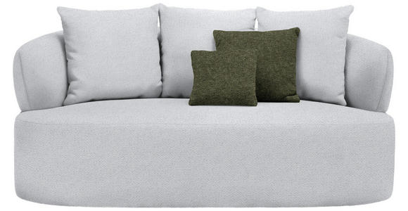 2-SITZER-SOFA in Chenille Hellgrau - Hellgrau/Schwarz, MODERN, Kunststoff/Textil (177/86/105cm) - Hom`in