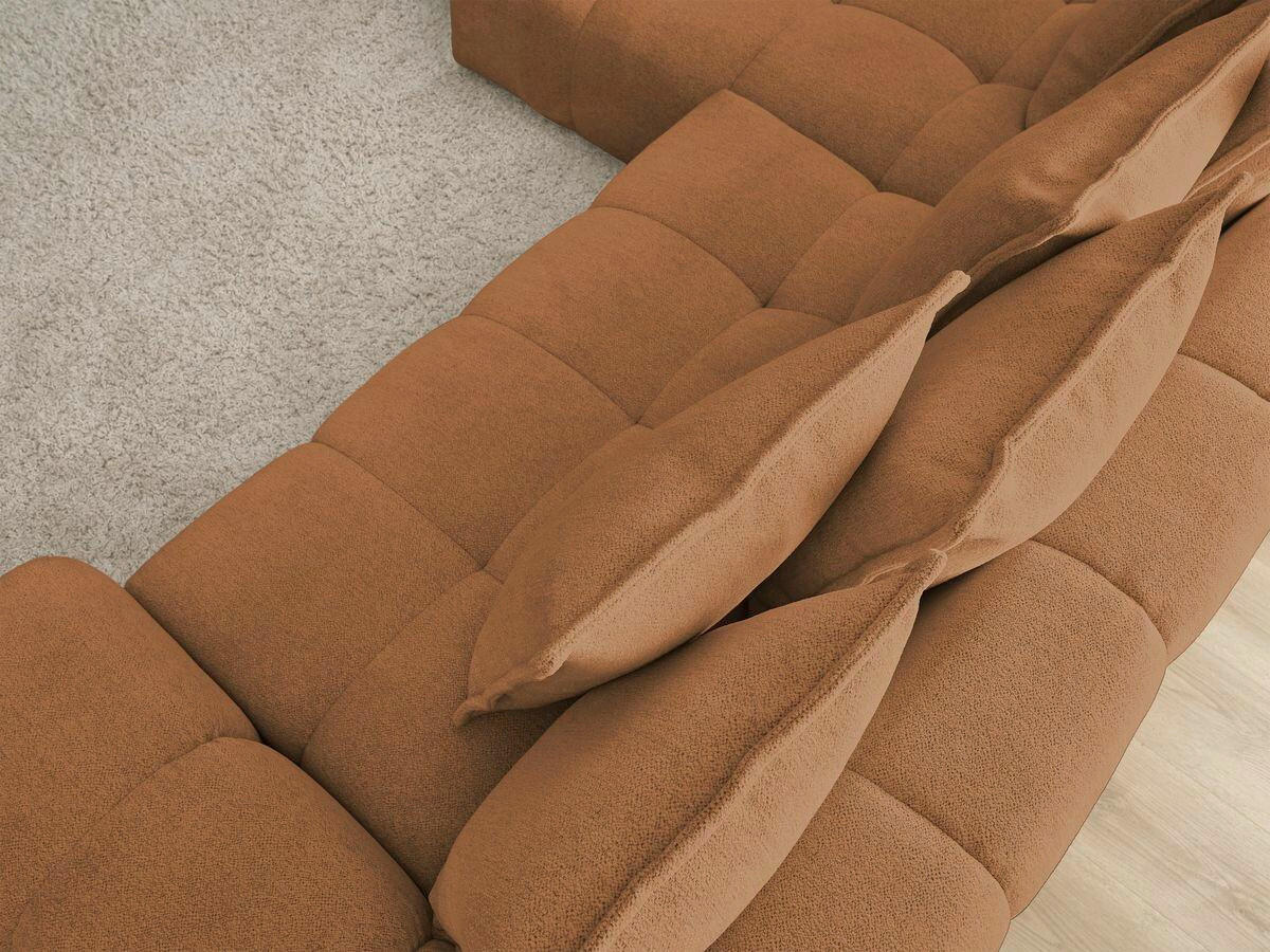ECKSCHLAFSOFA EVEREST  mit Rücken echt, Armteil links, Armteil rechts Flachgewebe Orange  - Schwarz/Orange, MODERN, Kunststoff/Textil (180/318cm) - Livetastic