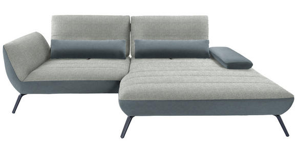 ECKSOFA  in Webstoff Hellgrau  273/191 cm  - Hellgrau/Schwarz, KONVENTIONELL, Textil/Metall (273/191cm) - Carryhome