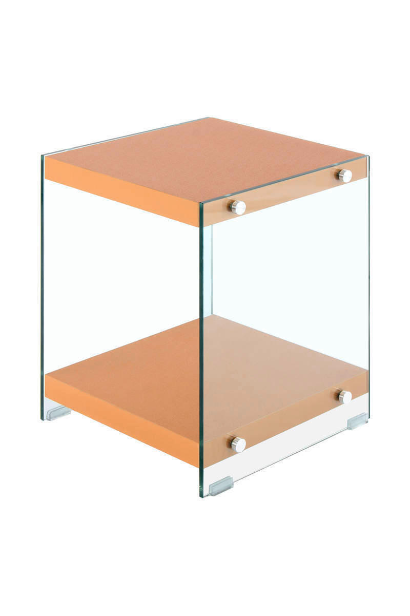 BEISTELLTISCH in Glas, Holzwerkstoff 35/35/45 cm  - Klar/Goldfarben, Basics, Glas/Holzwerkstoff (35/35/45cm) - Kayoom
