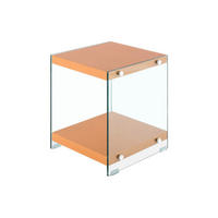 BEISTELLTISCH in Glas, Holzwerkstoff 35/35/45 cm  - Klar/Goldfarben, Basics, Glas/Holzwerkstoff (35/35/45cm) - Kayoom
