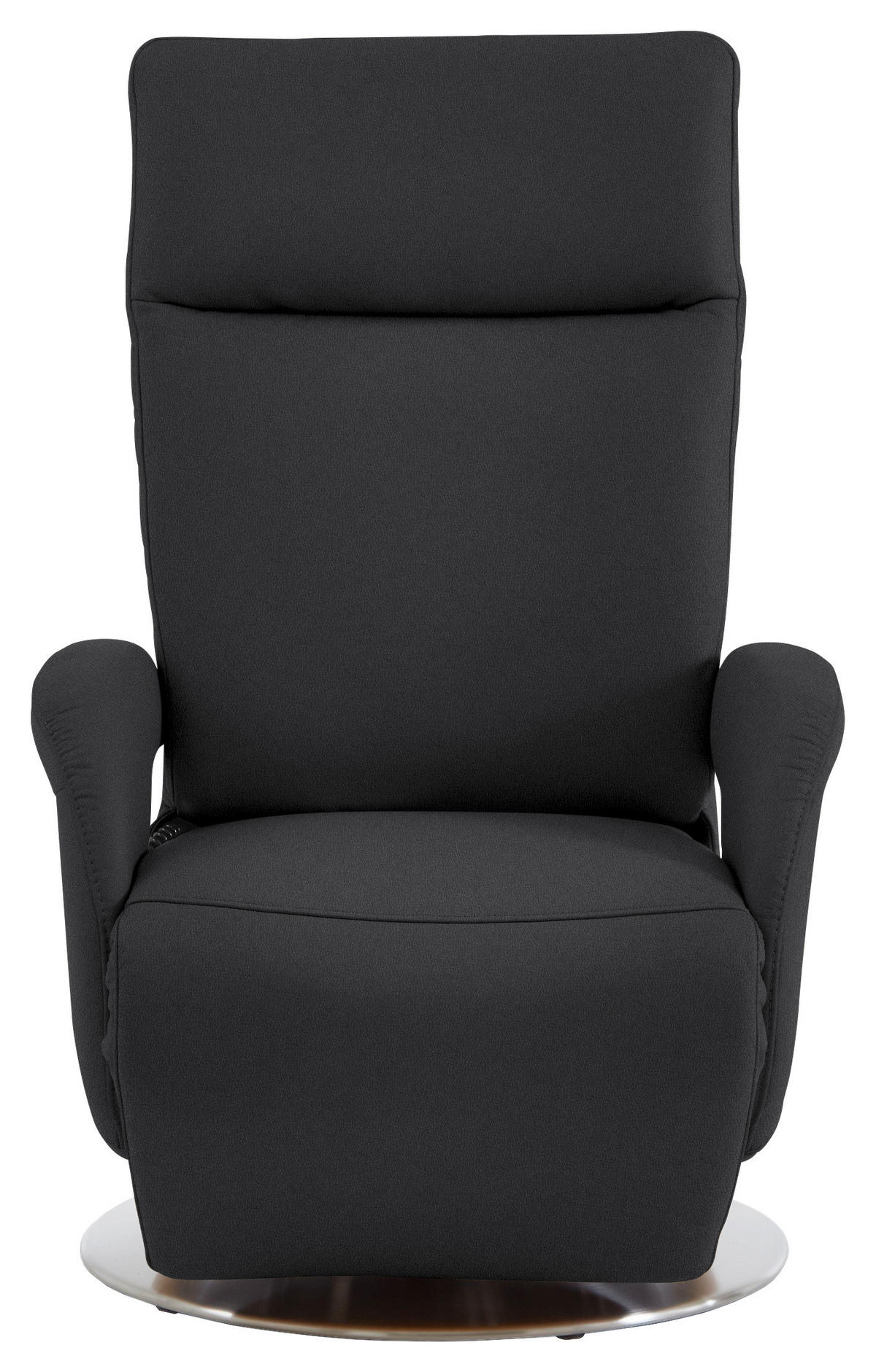 RELAXSESSEL in Leder Schwarz  - Edelstahlfarben/Schwarz, Design, Leder/Metall (70/108/80cm) - Cantus