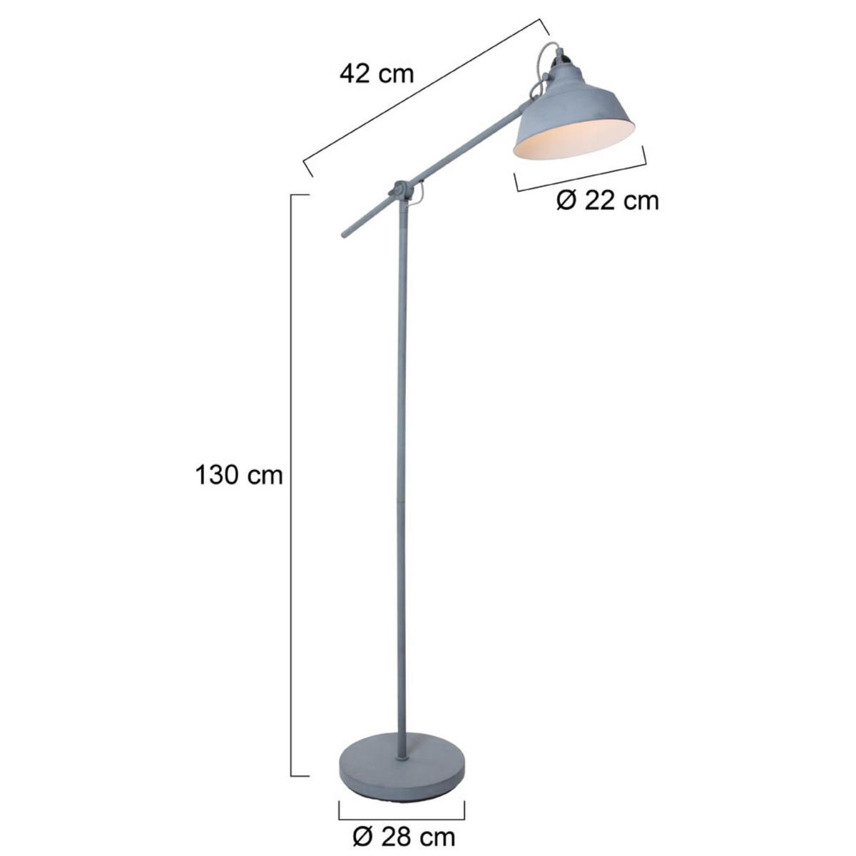 BOGENLEUCHTE - Grau, Trend, Metall (28/130/65cm)