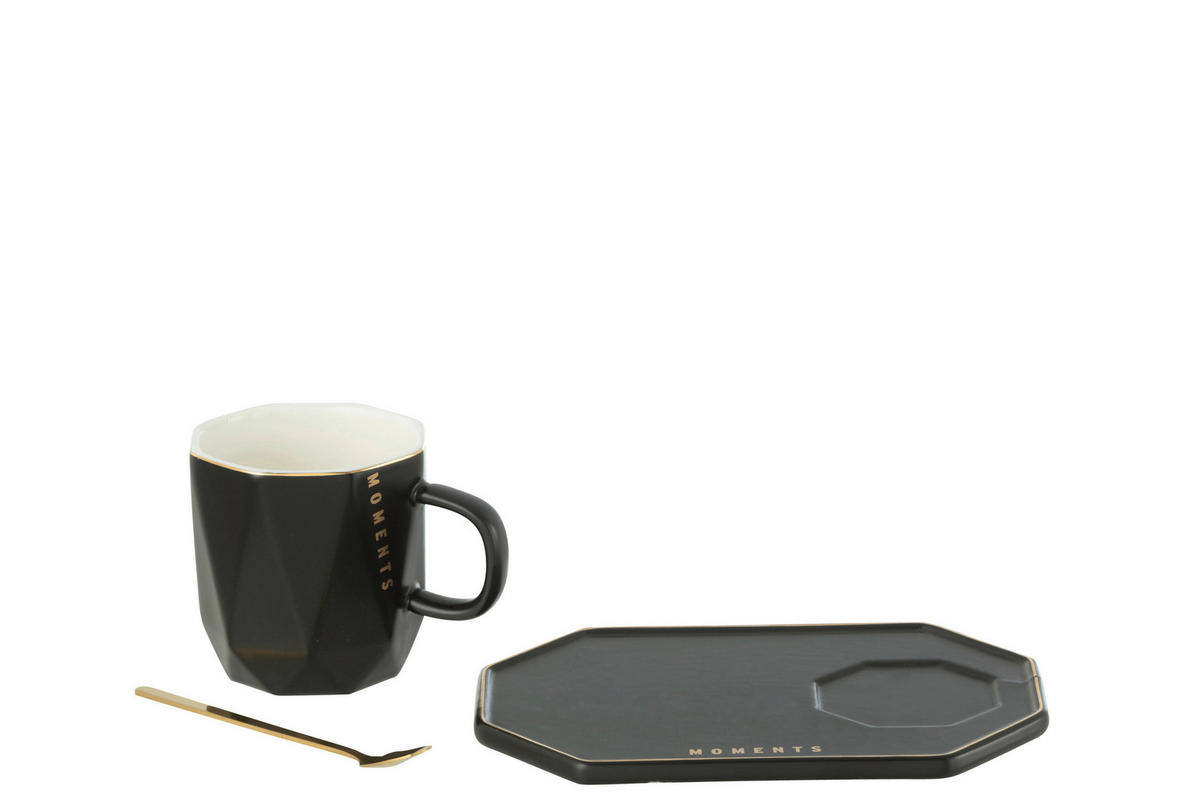 BECHER  - Schwarz, Basics, Keramik (17,8/12,2/8cm) - Ambia Home