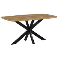 ESSTISCH Holz, Metall  - Beigebraun/Schwarz, Konventionell, Holz/Metall (160/77/90cm) - MID.YOU