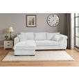 ECKSOFA  in Cord Perlmutt  - Perlmutt/Schwarz, KONVENTIONELL, Textil/Metall (168/258cm) - Carryhome