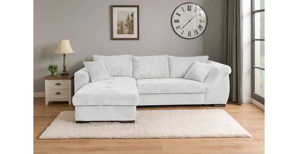 ECKSOFA  in Cord Perlmutt  - Perlmutt/Schwarz, KONVENTIONELL, Textil/Metall (168/258cm) - Carryhome