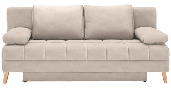 SCHLAFSOFA in Flachgewebe Sandfarben  - Sandfarben/Naturfarben, KONVENTIONELL, Holz/Textil (195/90/90cm) - Cantus