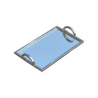 SERVIERTABLETT Metall, Glas  - Silberfarben, Basics, Glas/Metall (40/25/7cm) - Ambia Home