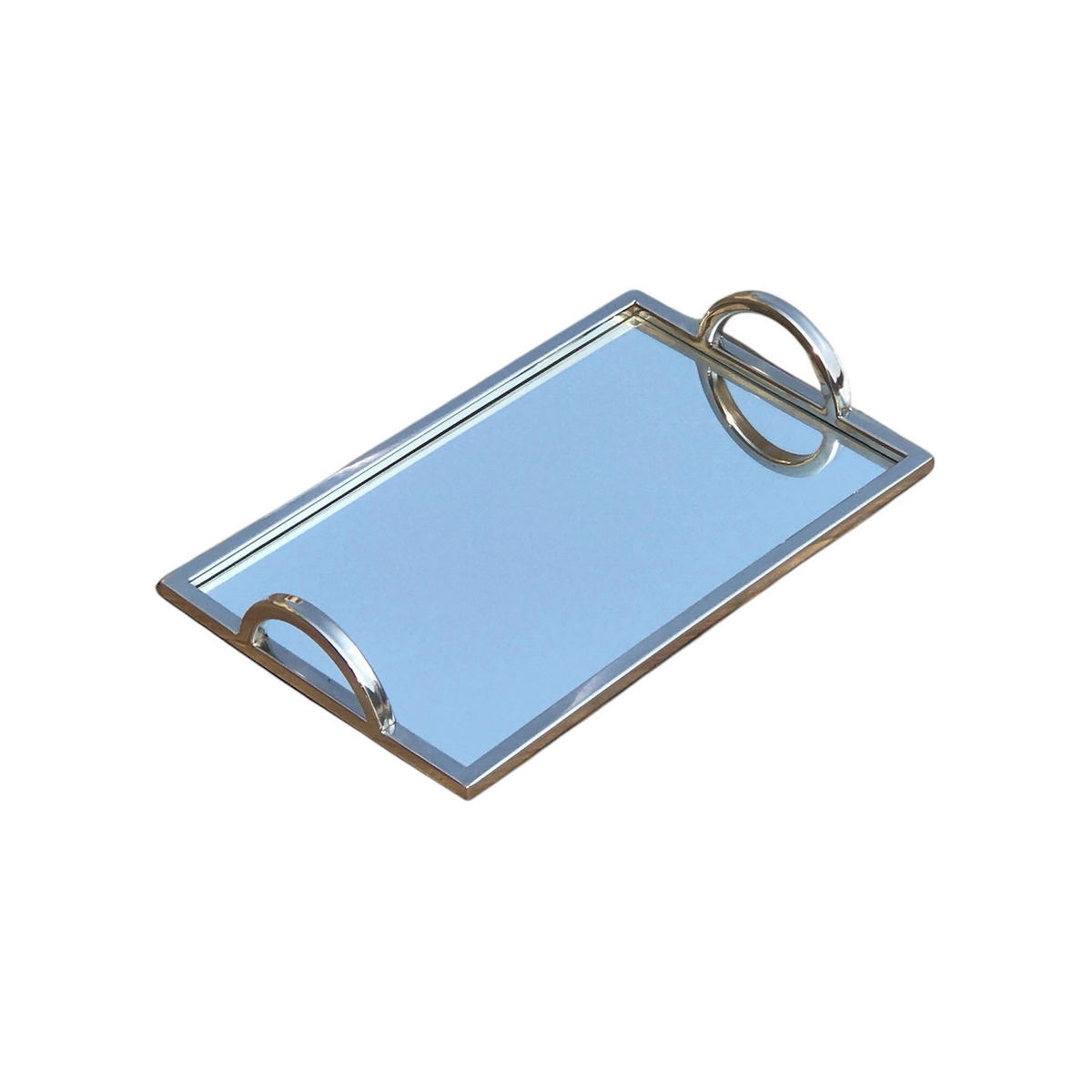 SERVIERTABLETT Metall, Glas  - Silberfarben, Basics, Glas/Metall (40/25/7cm) - Ambia Home