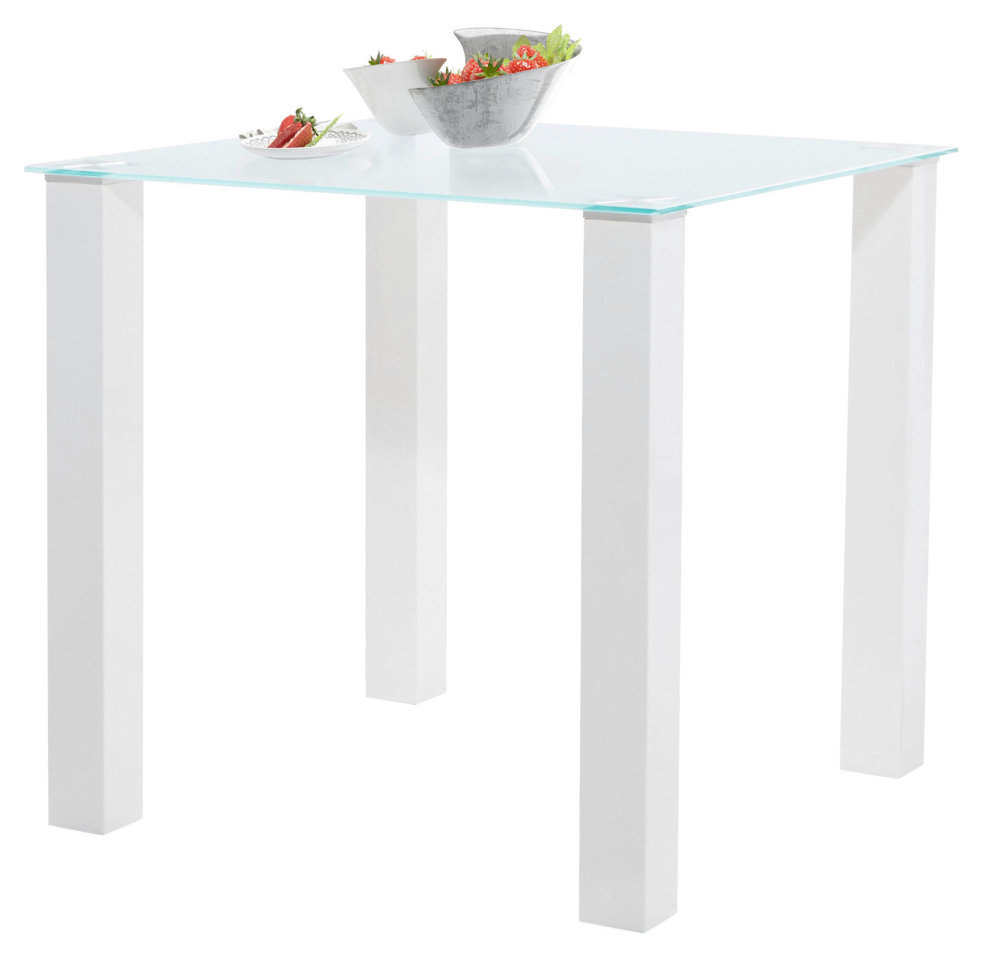 ESSTISCH in Glas, Holzwerkstoff  - Weiß Hochglanz/Weiß, Design, Glas/Holzwerkstoff (160/76/90cm) - MID.YOU