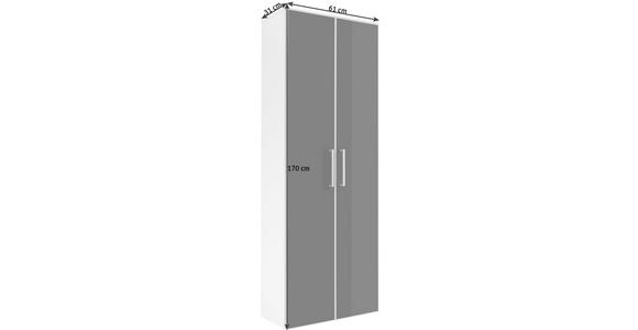 GARDEROBENSCHRANK 61/170/31 cm - Taupe/Silberfarben, Design, Glas/Holzwerkstoff (61/170/31cm) - Novel