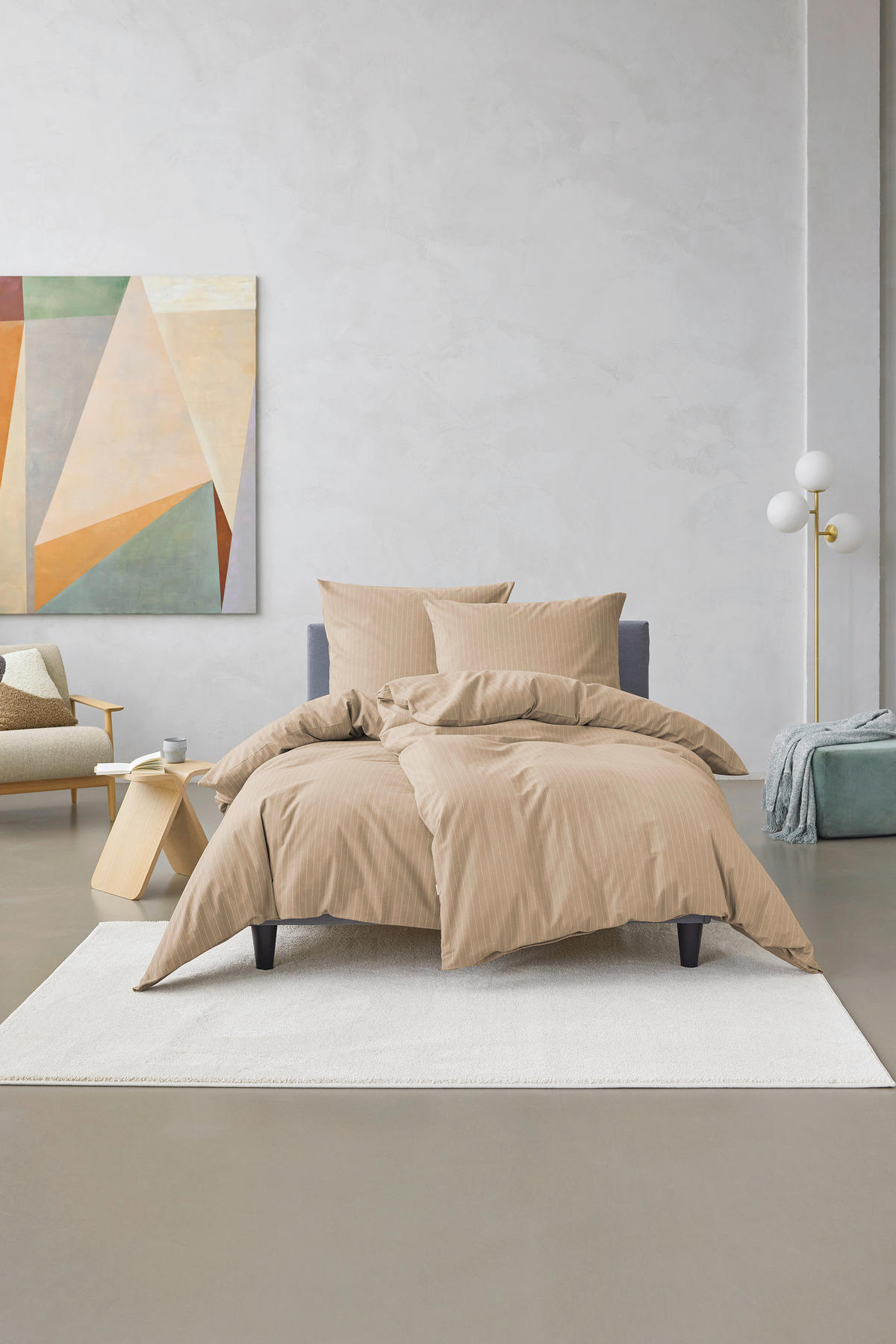 BETTWÄSCHE E-Cuno Flanell 200/200 cm  - Sandfarben/Creme, Basics, Textil (200/200cm) - Esprit