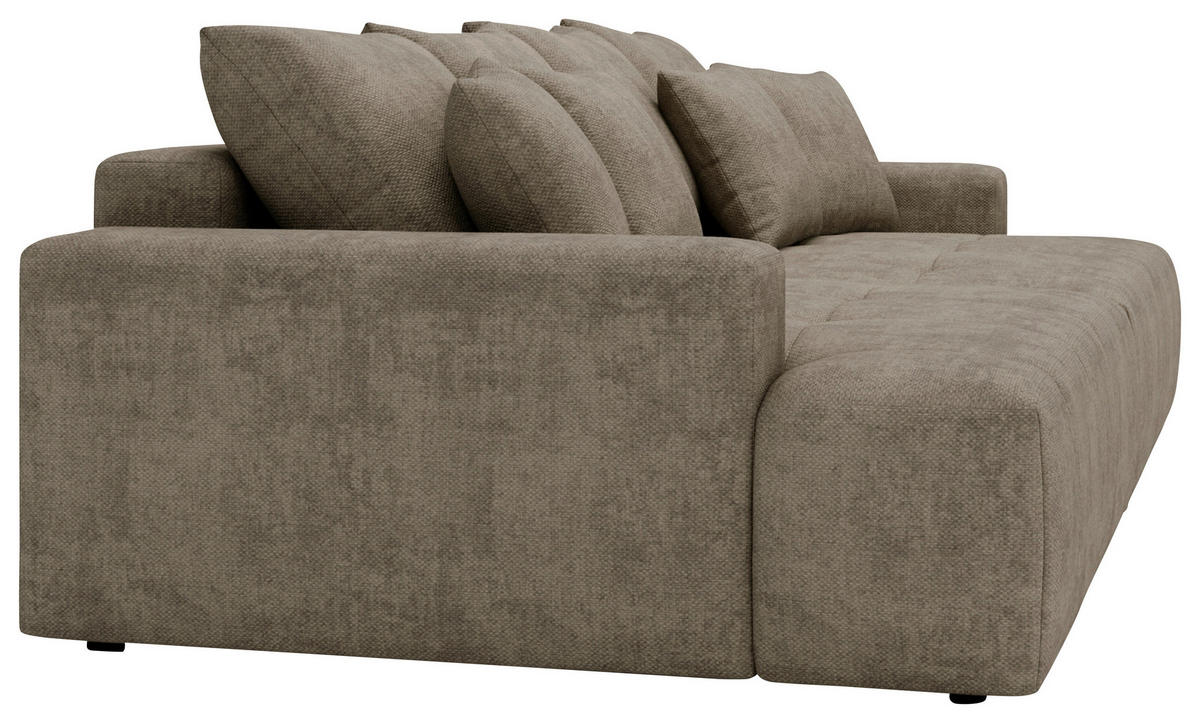 BIGSOFA ADELE Chenille Hellbraun  - Hellbraun/Schwarz, Design, Kunststoff/Textil (270/85/136cm) - Livetastic