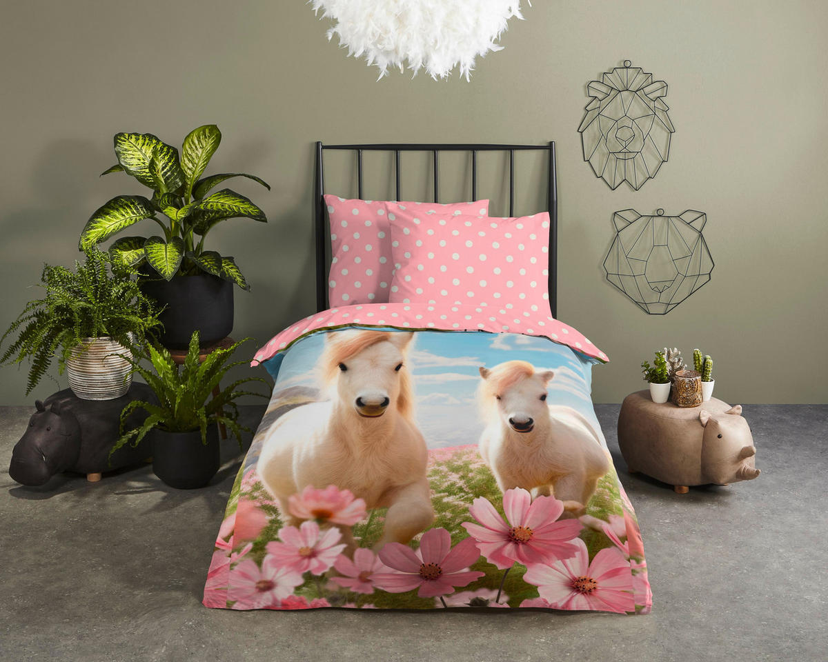 KINDERBETTWÄSCHE 140/200 cm  - Hellrosa/Multicolor, Trend, Textil (140/200cm)