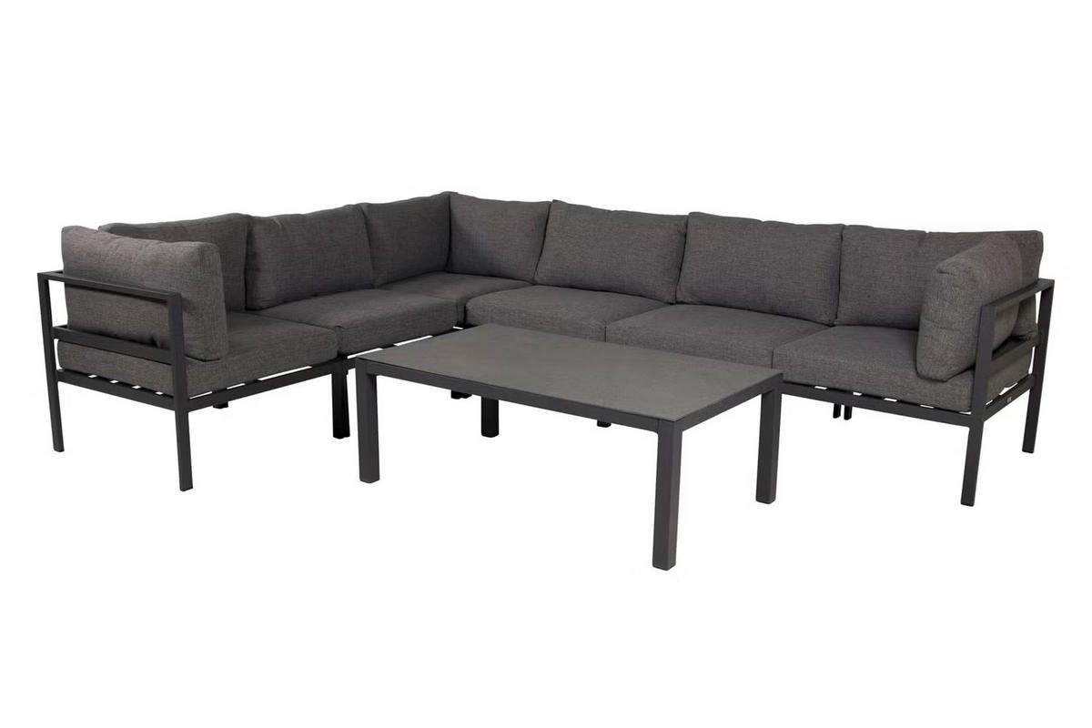 LOUNGETISCH 120/70/45 cm Metall, Glas  - Schwarz, KONVENTIONELL, Glas/Metall (120/70/45cm) - Gardenson