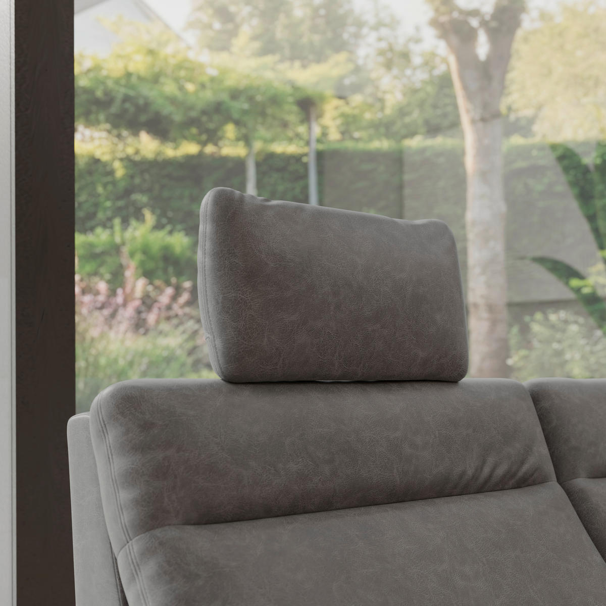 3,5-SITZER - Dunkelgrau/Schwarz, Konventionell, Kunststoff/Textil (205/98/91cm) - Elegando