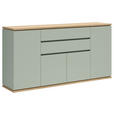 SIDEBOARD  184/93/42 cm 2 Schublade(n)  - Eichefarben/Salbeigrün, Design, Holzwerkstoff (184/93/42cm) - Xora