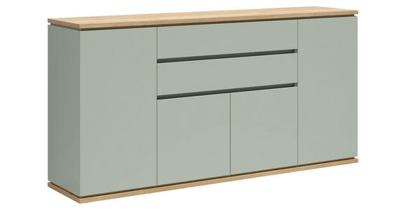 SIDEBOARD  184/93/42 cm 2 Schublade(n)  - Eichefarben/Salbeigrün, Design, Holzwerkstoff (184/93/42cm) - Xora