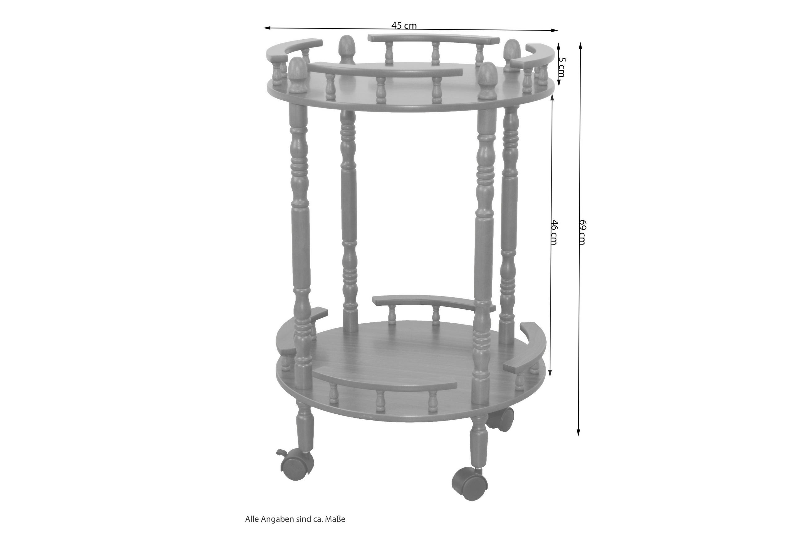 Thumbnail - Mid.you Servierwagen, Nussbaum, Holz, Holzwerkstoff, massiv, Uni, 45x69x45 cm, einfacher Aufbau, Esszimmer, Barmöbel, Ba...