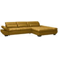 ECKSOFA  in Flachgewebe Gelb  341/204 cm  - Gelb/Schwarz, Design, Textil/Metall (341/204cm) - Xora