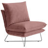 SESSEL in Velours Beere  - Beere/Schwarz, Design, Textil/Metall (72/84/90cm) - Livetastic
