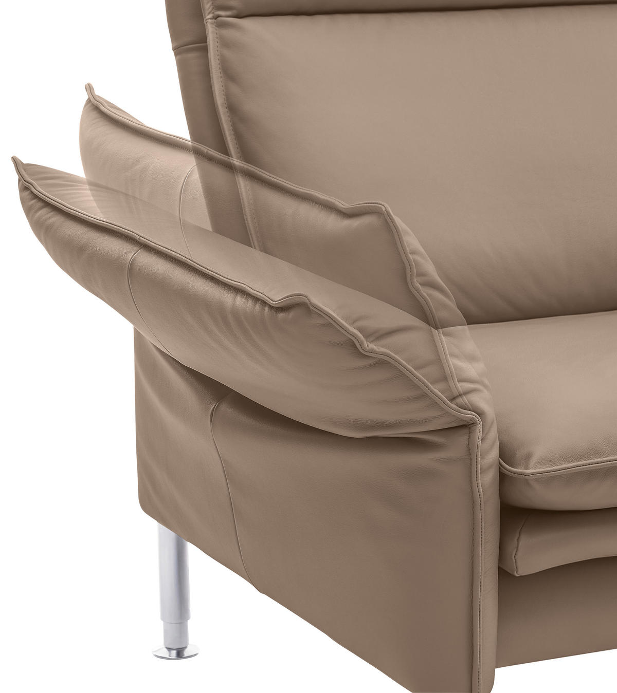 SESSEL Porto Echtleder Grau    - Chromfarben/Grau, KONVENTIONELL, Leder (88/93/88cm) - Erpo