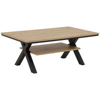 COUCHTISCH 110/67/43 cm rechteckig Schwarz, Eiche Artisan  - Schwarz/Eiche Artisan, KONVENTIONELL, Holzwerkstoff/Metall (110/67/43cm) - Boxxx