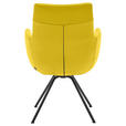 ARMLEHNSTUHL  Beinauswahl, Lederauswahl, Typenauswahl  Echtleder  - Gelb/Schwarz, Design, Leder/Metall (60/90/61cm) - Dieter Knoll
