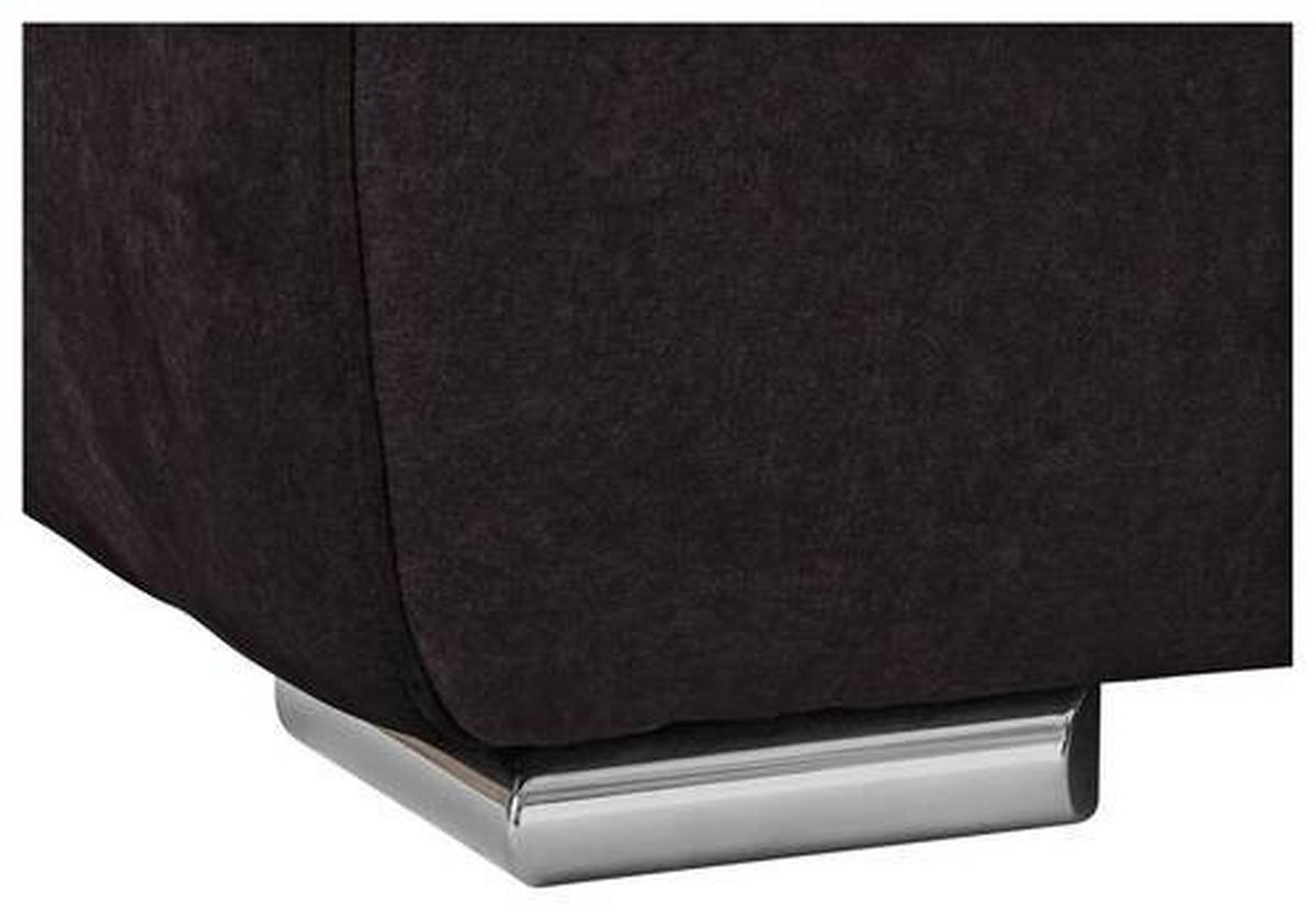ECKSOFA in Velours Dunkelbraun  - Chromfarben/Dunkelbraun, Konventionell, Kunststoff/Textil (247/247cm) - Carryhome