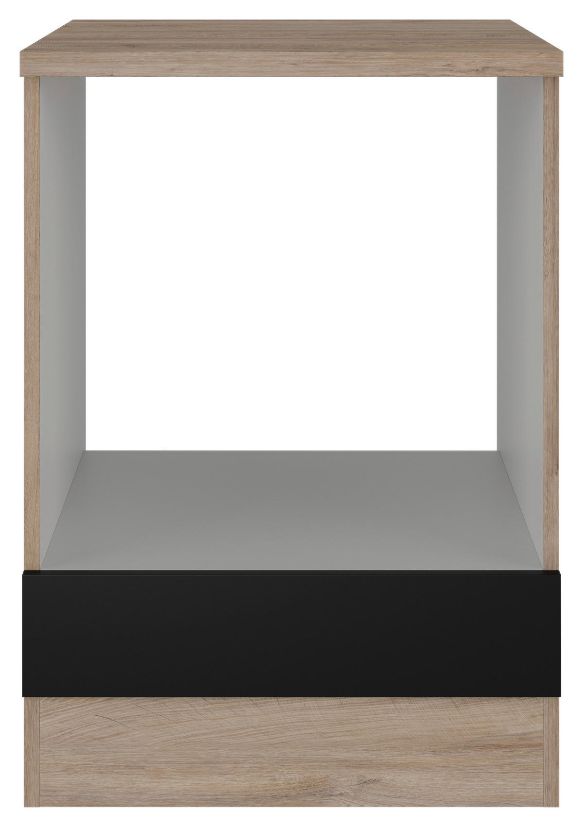 HERDUMBAUSCHRANK 60/85/57 cm  in Schwarz, Eichefarben  - Eichefarben/Schwarz, KONVENTIONELL, Holzwerkstoff (60/85/57cm) - FlexWell