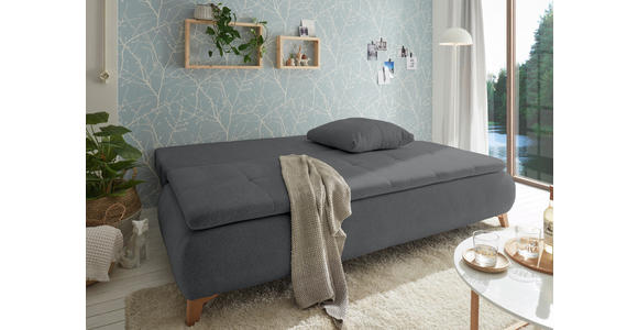 SCHLAFSOFA Webstoff Anthrazit  - Eichefarben/Anthrazit, Design, Kunststoff/Textil (202/94/104cm) - Carryhome