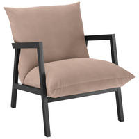 SESSEL Mikrofaser Beige    - Wengefarben/Beige, Design, Holz/Textil (63/76/80cm) - Carryhome