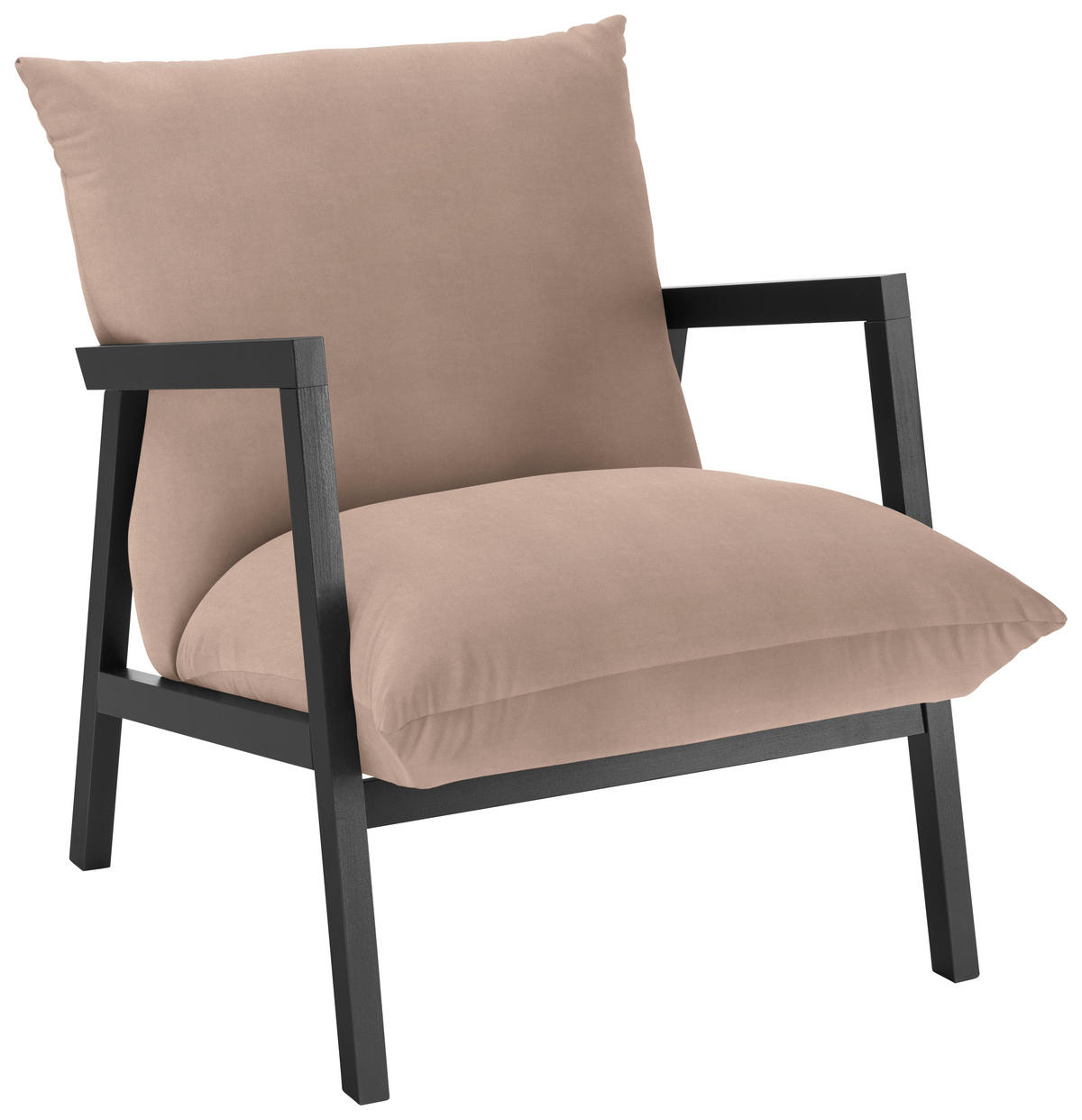 SESSEL Mikrofaser Beige    - Wengefarben/Beige, Design, Holz/Textil (63/76/80cm) - Carryhome