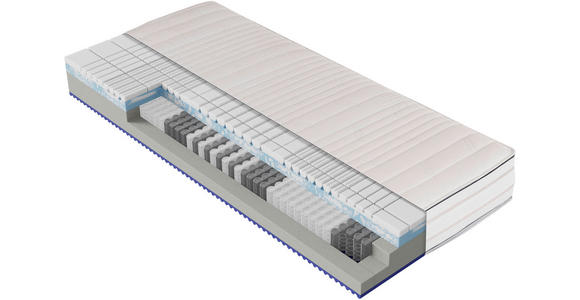 TASCHENFEDERKERNMATRATZE Dream Deluxe 3D Plus 180/200 cm Höhe ca. 25 cm  - Weiß, Basics, Textil (180/200cm) - Dieter Knoll