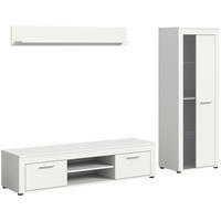 WOHNWAND 3-teilig  in Weiß  235/159/35 cm  - Weiß, Design, Glas/Holzwerkstoff (235/159/35cm) - MID.YOU