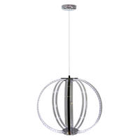 LED-HÄNGLAMPA Cansas 44/44/110 cm  - kromfärg/svart, Basics, metall/plast (44/44/110cm)