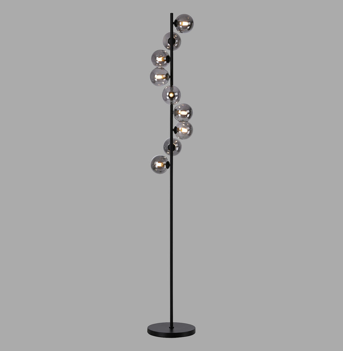 LED-STEHLEUCHTE SW DUBAI 25/25/164 cm   - Schwarz, Design, Glas/Kunststoff (25/25/164cm) - Schöner Wohnen