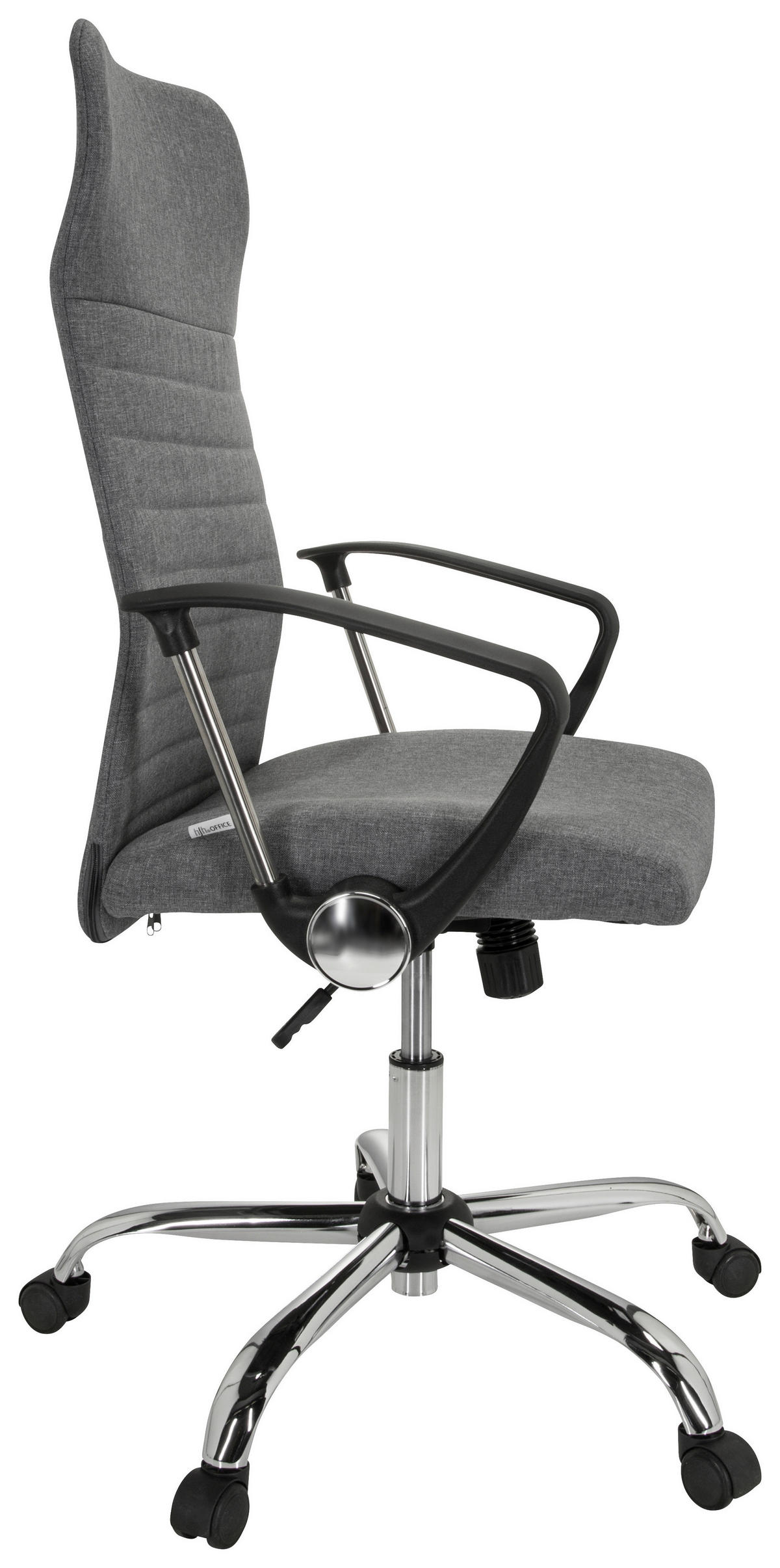 SNURRSTOL  i flatväv grå  - silver/svart, Modern, metall/textil (72/113/55cm) - MID.YOU